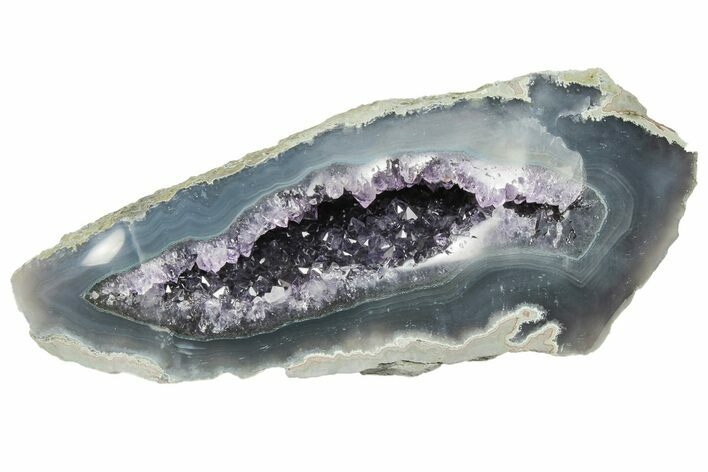 Purple Amethyst Geode With Polished Face - Uruguay #199761